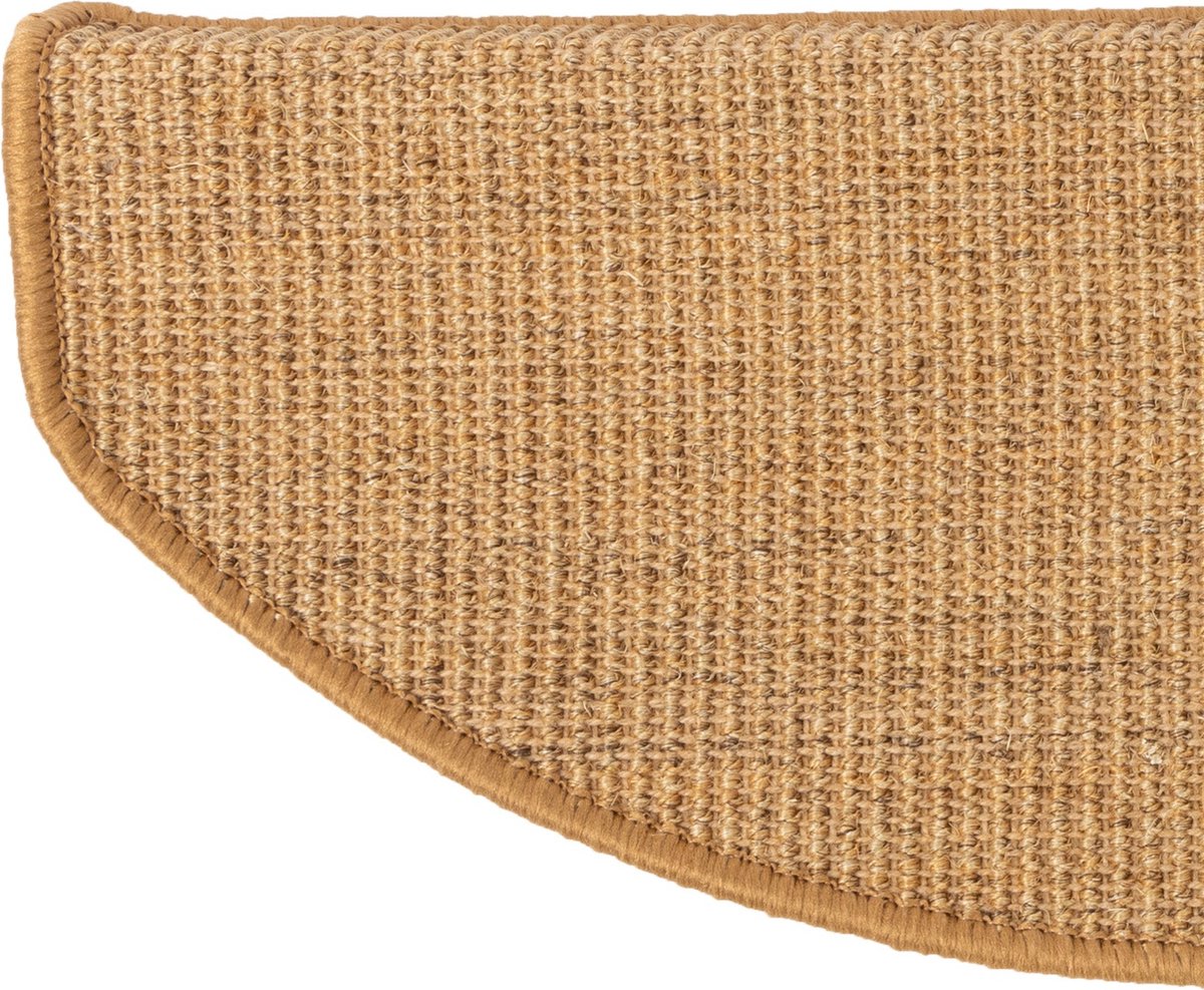 Floordirekt 1 stuk trapmatten | 100% sisal | huiselijke kleuren | antislip voor mens en dier | Inclusief plakstrip | 64 x 23,5 cm | blauw