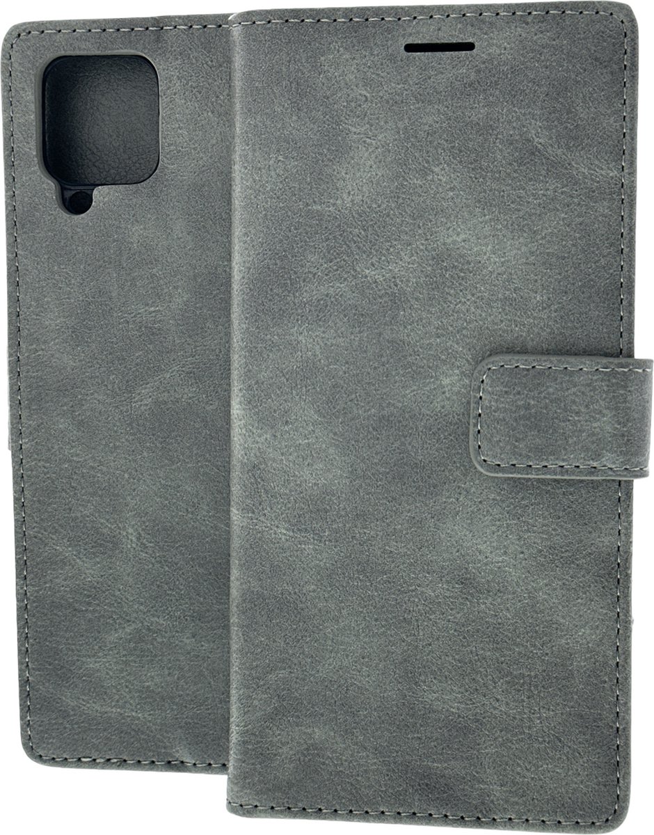 Portemonnee Book Case Hoesje Geschikt voor: Samsung Galaxy A12 grijs