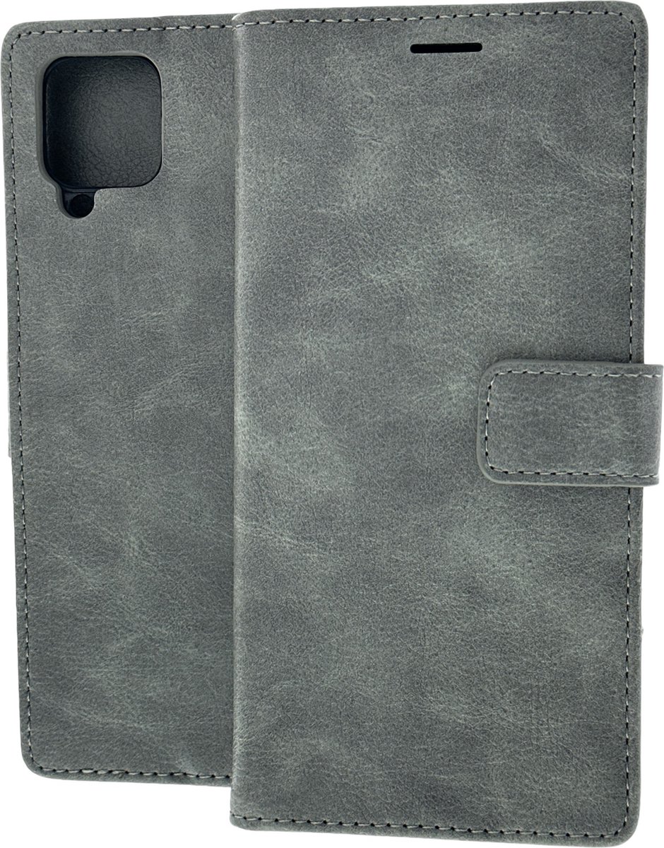 Portemonnee Book Case Hoesje Geschikt voor: Samsung Galaxy A22 4G & M22 grijs