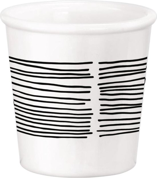 Tasses à expresso - 6 pièces - 95 ml - Wit/ Zwart - Porcelaine - Tasses à Café - Haute qualité - Motif - Tasses à café