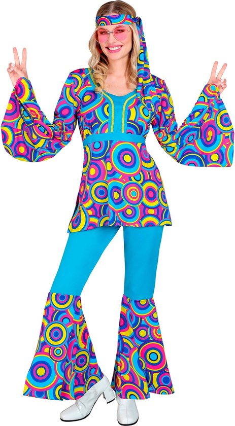 70's Groovy Kostuum Luchtbellen Blauw | XS