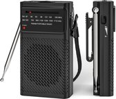 Radio op batterijen voor rampen - Werkt op AA Batterijen - Met vastmaakclip - AM/FM - Zwart - Compact - Makkelijk mee te nemen - Noodradio - Noodpakket