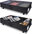 Opbergdoos voor onder het bed met deksel, 12 cm hoog, 4 stuks opvouwbare onderbedcommode, wasbare kledingopslag en organisatie, 3 handgrepen, ritssluiting, opbergdozen voor kleding, dekens