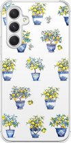 Casimoda® hoesje - Geschikt voor Samsung Galaxy A54 - Lemon Trees - Shockproof case - Extra sterk - TPU/polycarbonaat - Mint, Transparant