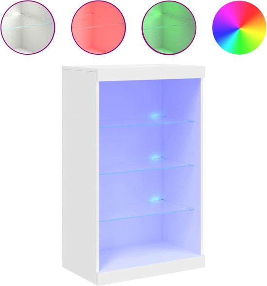 VidaXL Dressoir met LED-verlichting 60,5x37x100 cm wit