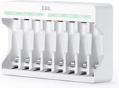 EBL - Chargeur de piles pour Piles AAA - Chargeur de piles avec indicateurs LCD pour piles rechargeables