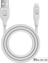 Qware - USB A to Lightning - Kabel - Cable - Fast charge - Snel laden - 1 meter - Siliconen - Knoop vrij - Extra flexibel - Wit