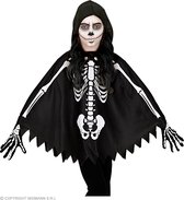 Widmann - Spook & Skelet Kostuum - Scotty Skelettie Poncho Kind - Zwart - One Size - Halloween - Verkleedkleding