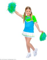 Widmann - Cheerleader Kostuum - Cheer Cheer Highschool Kind - Meisje - Blauw, Groen - Maat 158 - Carnavalskleding - Verkleedkleding