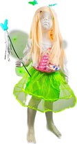 BamBella® - Verkleedkleren meisje - One Size - vlinder vleugels - tutu rok - groen verkleedkleding