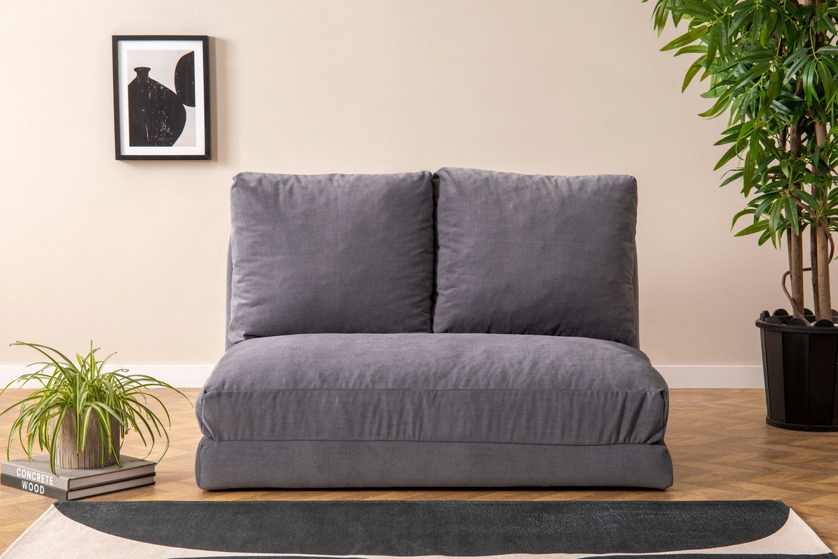 Skye Decor , 2-zits slaapbank, Taida - Grey, Polyester, Grijs