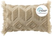 Dutch Decor ODIN - Kussenhoes 40x60 cm van 90% gerecycled polyester - in effen kleur - Eco Line collectie - Pumice Stone - beige - met rits