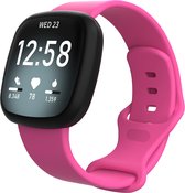 Bandje geschikt voor Fitbit Versa/Sense - Geschikt voor Fitbit Sense 1/2/ Fitbit Versa 3/4 - Maat S - Horlogebandje - Siliconen - Roze