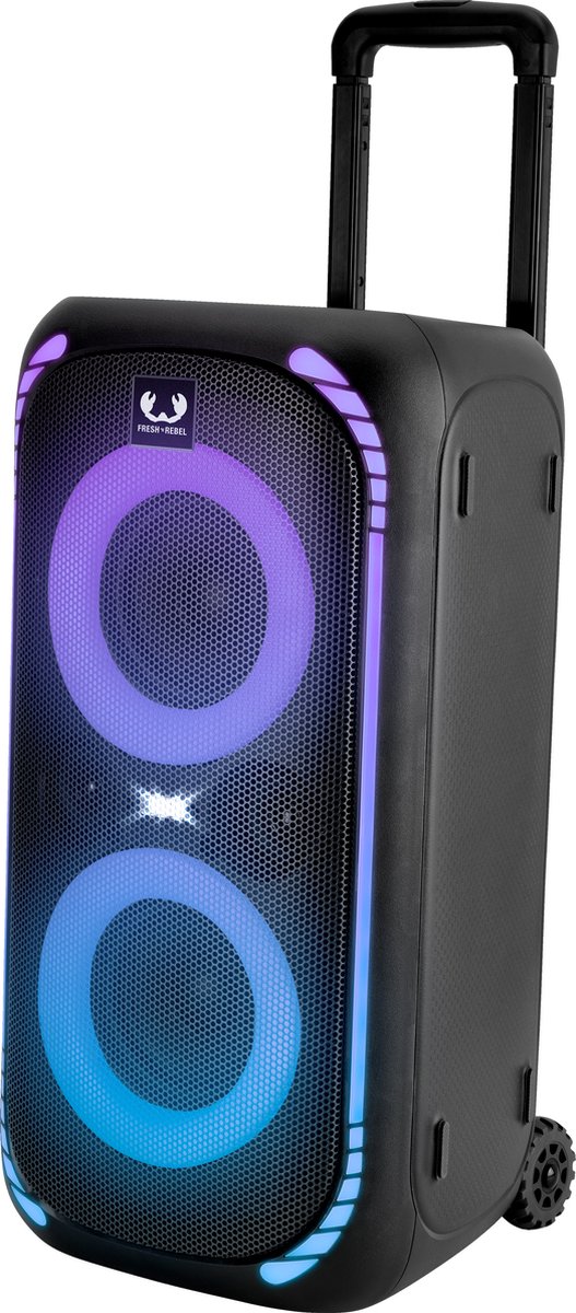 Fresh 'n Rebel Party Speaker Bluetooth - Groot formaat - 12 uur Draadloze Speelduur - Bass Boost - Lichtshow - met Trolley – foto 5