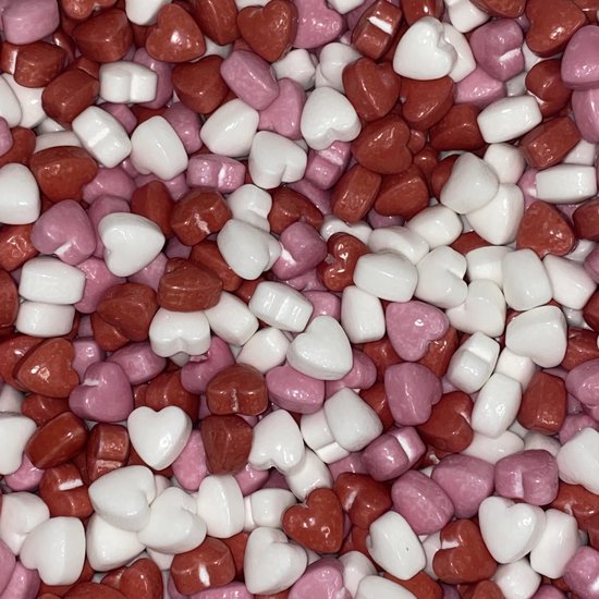 Valentijn dextrose hartjes - 1 kilogram - Snoep - Decoratie - Versiering - Cadeautje voor hem / haar - Moederdag
