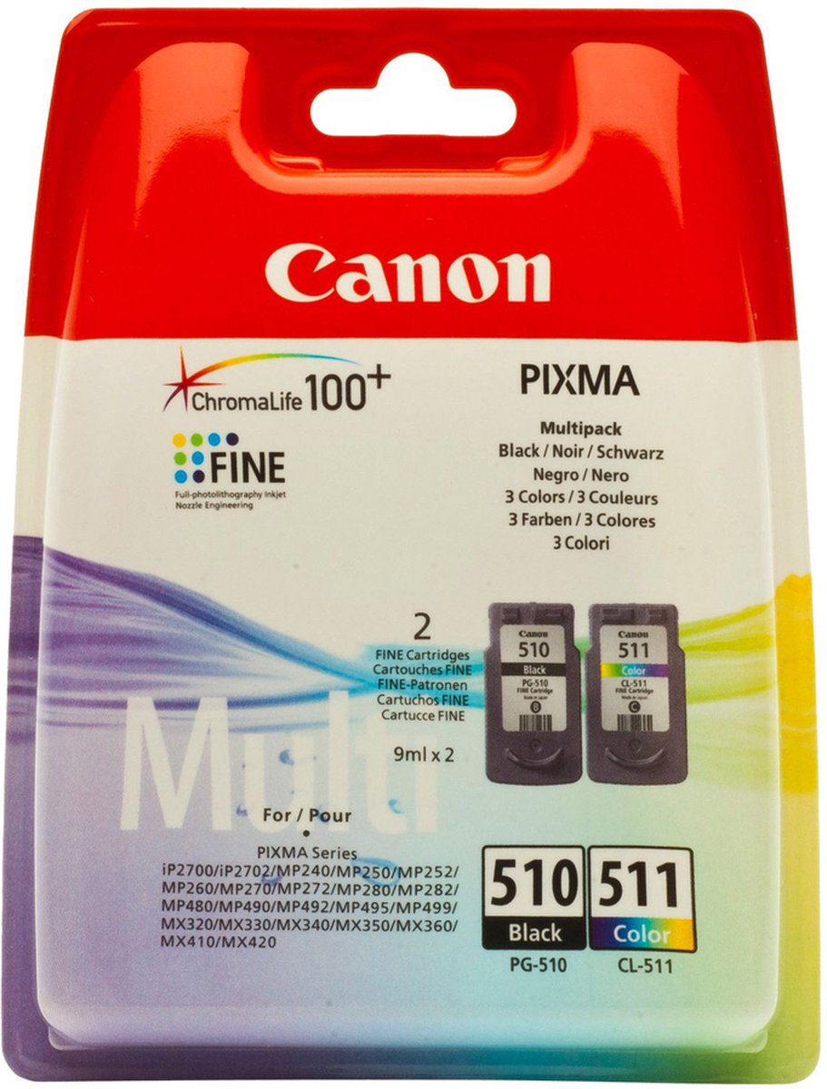 Canon cl-511/pg-510 Inktcartridge - Kleur & Zwart + Retourzakje