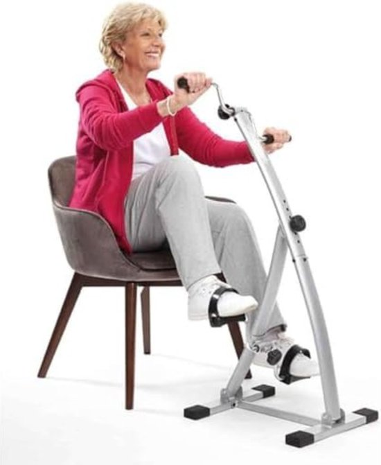 Stoelfiets - Stoelfiets bewegingstrainer - Stoel fiets - Stoelfiets opvouwbaa - ‎59,99 x 30 x 11,99 cm - Zilver