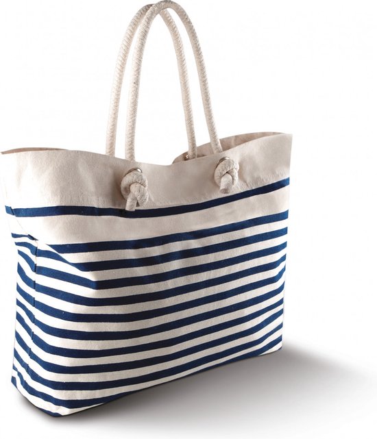 Kimood Strandtas KI0242 - Natural / Navy - One size