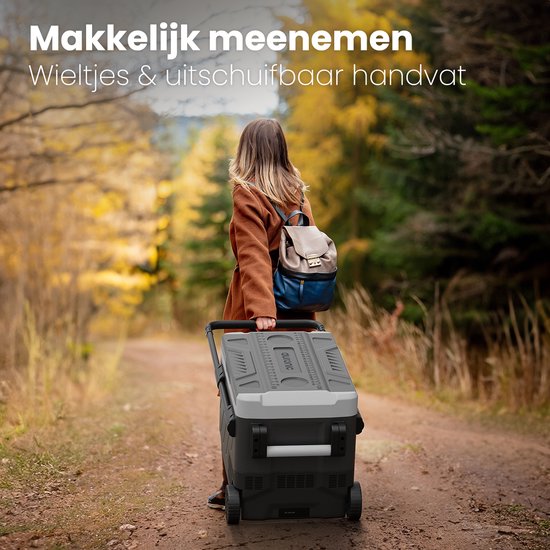 Auronic Compressor Koelbox Elektrisch 12V en 230 volt - Auto - Vriezen en Koelen - Coolbox - 49L - Frigobox - Grijs van Auronic — afbeelding 3