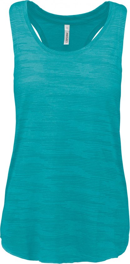 Tank Top Dames S Proact Mouwloos Light Turquoise 65% Polyester, 35% Viscose