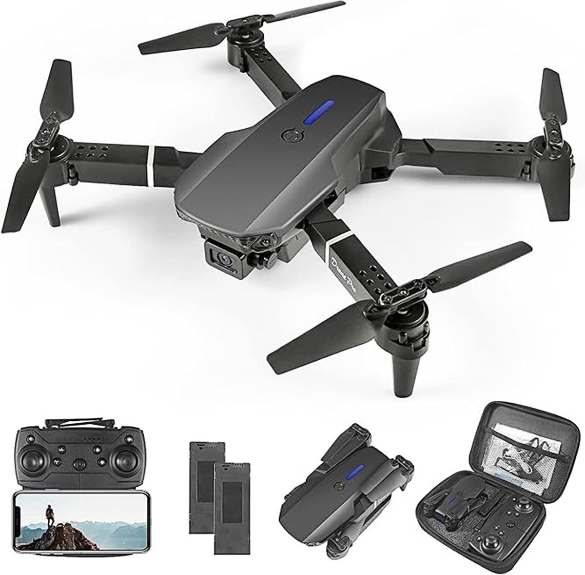 Starstation Mini Drone - Drone Met Camera - Geleverd Met 1 Batterij & Opslagcase - Inclusief Afstandsbediening - Live View - Donkergrijs