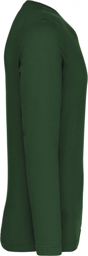 Herenshirt met lange mouwen en ronde hals Forest Green - 4XL