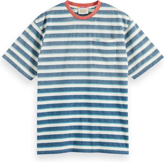 Scotch & Soda Yarn Dye Stripe Pocket T-shirt Heren T-shirt - Maat XXL