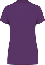 Polo Dames 3XL Kariban Kraag met knopen Korte mouw Purple 100% Katoen