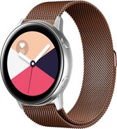 Bandje geschikt voor Samsung Galaxy Watch 40/41/42/44/45/46MM - Geschikt voor Samsung Galaxy Watch 1/2/3/4/5/6/Classic Watch 4/Watch 5 Pro/Watch 6 Classic/Watch Active/Watch Active 2 - Maat One Size - Horlogebandje - Milanees - Bruin