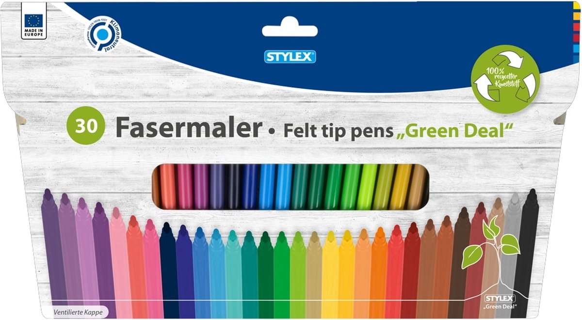 Stylex toppoint 30 gekleurde viltstiften