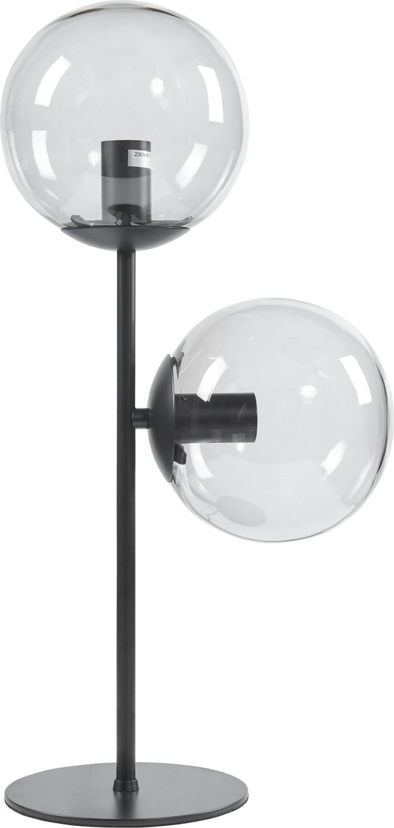 Tafellamp Crystal (2L) - Smoke-glazen lampenkappen - Zwart