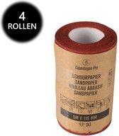 Copenhagen Pro schuurpapier op rol - 4 rollen - droog - korrel 80 - 11.5 cm x 5 meter