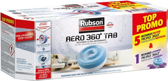 Absorbeur d'humidité RUBSON Aéro 360° spécial salle de bain, 10 m²