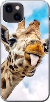 iPhone 13 hoesje - Giraffe - Grappig - Tong - Kinderen - Jongens - Meisjes - Kind - Siliconen Telefoonhoesje