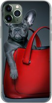 Geschikt voor iPhone 11 Pro Max hoesje - Hond - Grappig - tas - Kinderen - Jongens - Meisjes - Kids - Siliconen Telefoonhoesje