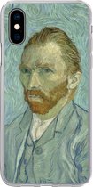 Geschikt voor iPhone X hoesje - Zelfportret - Vincent van Gogh - Siliconen Telefoonhoesje