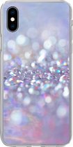 iPhone Xs hoesje - Glitters tegen een lichte achtergrond - Siliconen Telefoonhoesje