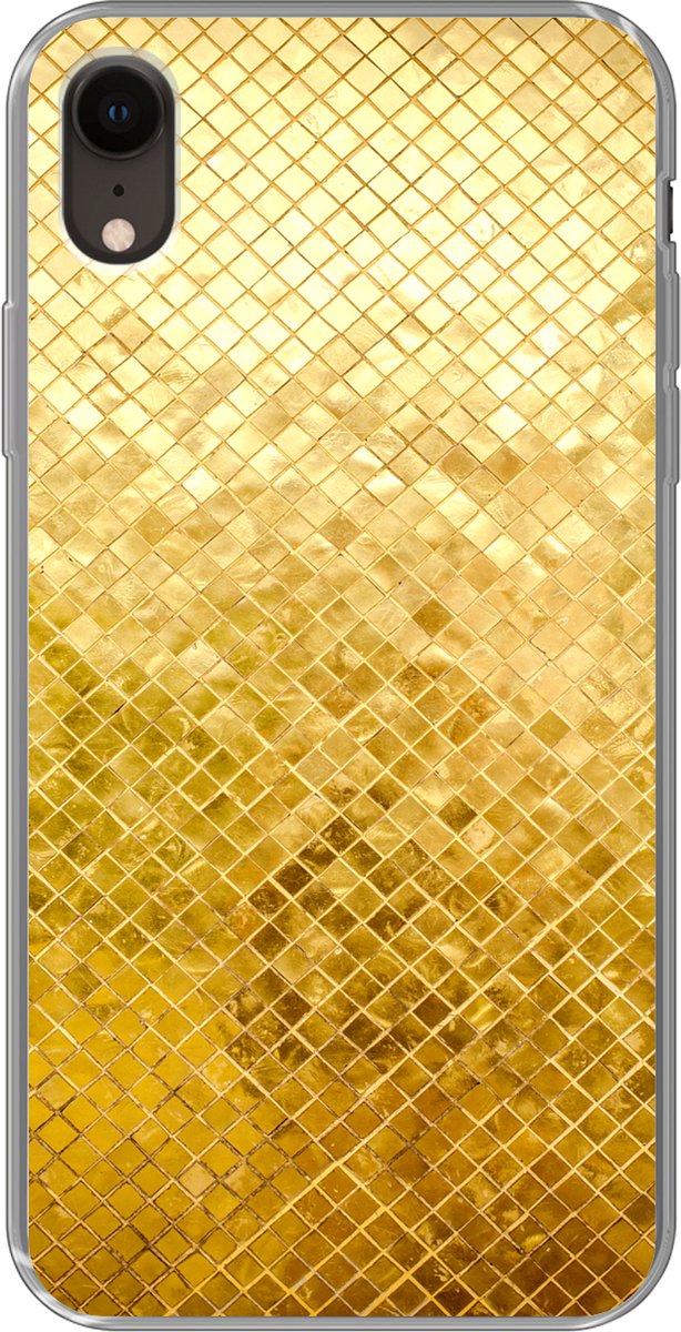 Telefoonhoesje Geschikt voor iPhone XR hoesje - Goud - Design - Abstract - Siliconen Telefoonhoesje Telefoonhoesje