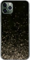 Geschikt voor iPhone 11 Pro Max hoesje - Glitter - Abstract - Zwart - Siliconen Telefoonhoesje