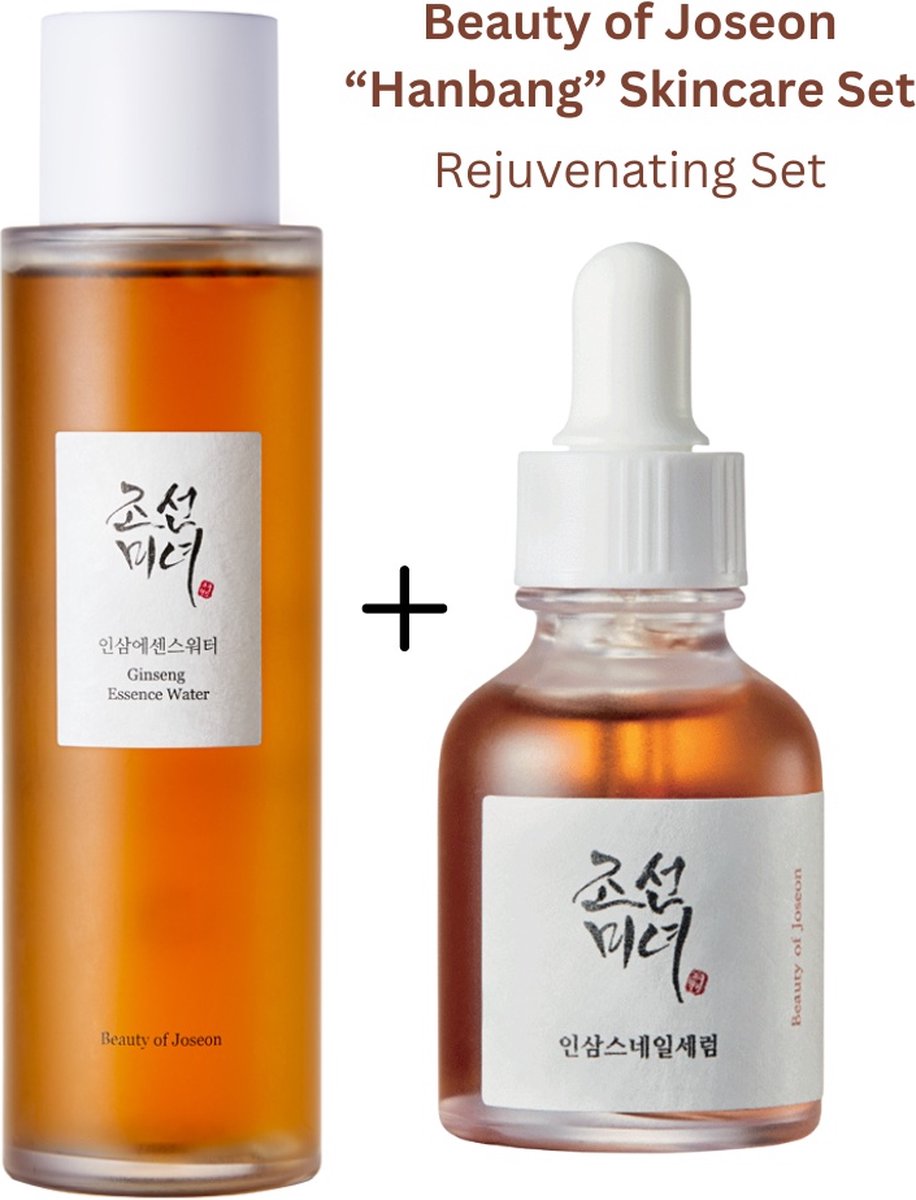 Beauty of Joseon Ginseng- Skincare Set -Gezichtsverzorging Set- Gezichtstoner Ginseng Essence Water + Gezichtsserum Ginseng Reviving Repair Serum- Anti-aging Rejuvenating Ginseng Set