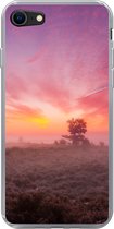 Geschikt voor iPhone 7 hoesje - Paarse tinten in Nederlands landschap - Siliconen Telefoonhoesje
