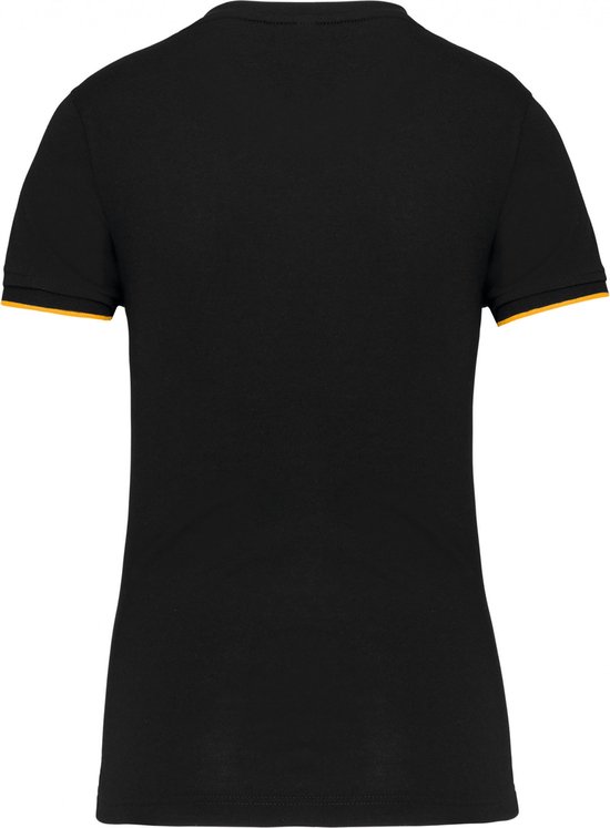T-shirt Dames XXL WK. Designed To Work Ronde hals Korte mouw Black / Yellow 65% Polyester, 35% Katoen