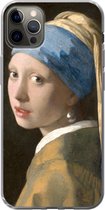 Geschikt voor iPhone 13 Pro Max hoesje - Meisje met de Parel - Schilderij van Johannes Vermeer - Siliconen Telefoonhoesje