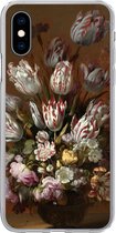 Geschikt voor iPhone X hoesje - Kunst - Bloemen - Stilleven - Oude meesters - Vintage - Siliconen Telefoonhoesje