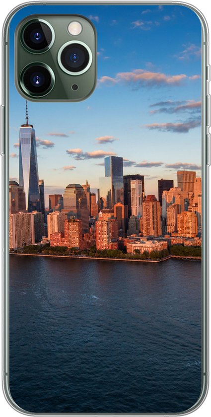 Telefoonhoesje Geschikt voor iPhone 11 Pro hoesje - New York - Skyline - Boot - Siliconen Telefoonhoesje