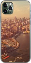 Geschikt voor iPhone 11 Pro Max hoesje - New York - Skyline - Goud - Siliconen Telefoonhoesje