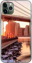 Geschikt voor iPhone 11 Pro Max hoesje - New York - Brooklyn - Bridge - Siliconen Telefoonhoesje