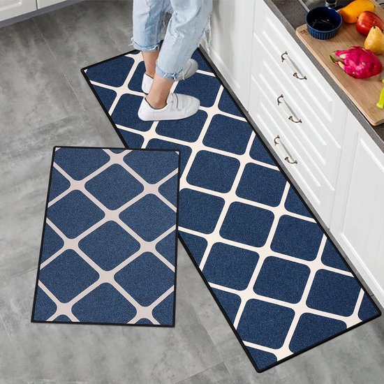 tapis de cuisine, ensemble de tapis de cuisine antidérapant lavable, 2 pièces, 40x60cm + 40x120cm