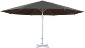 Parasol Meran II, marktparasol, Ø 5m polyester/aluminium stok wit 28kg ~ antraciet zonder voet