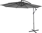 Acerra zweefparasol, parasol, Ø 3m kantelbaar, polyester/staal 11kg ~ grijs zonder voet